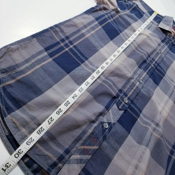 7 For All Mankind Plaid Metallic Button Front Shirts - Picture 6 of 12